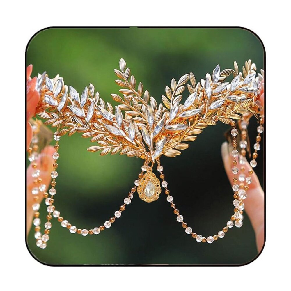 Gold Leaf Hair Headband Bridal Crown Prom Wedding Prom Accessories